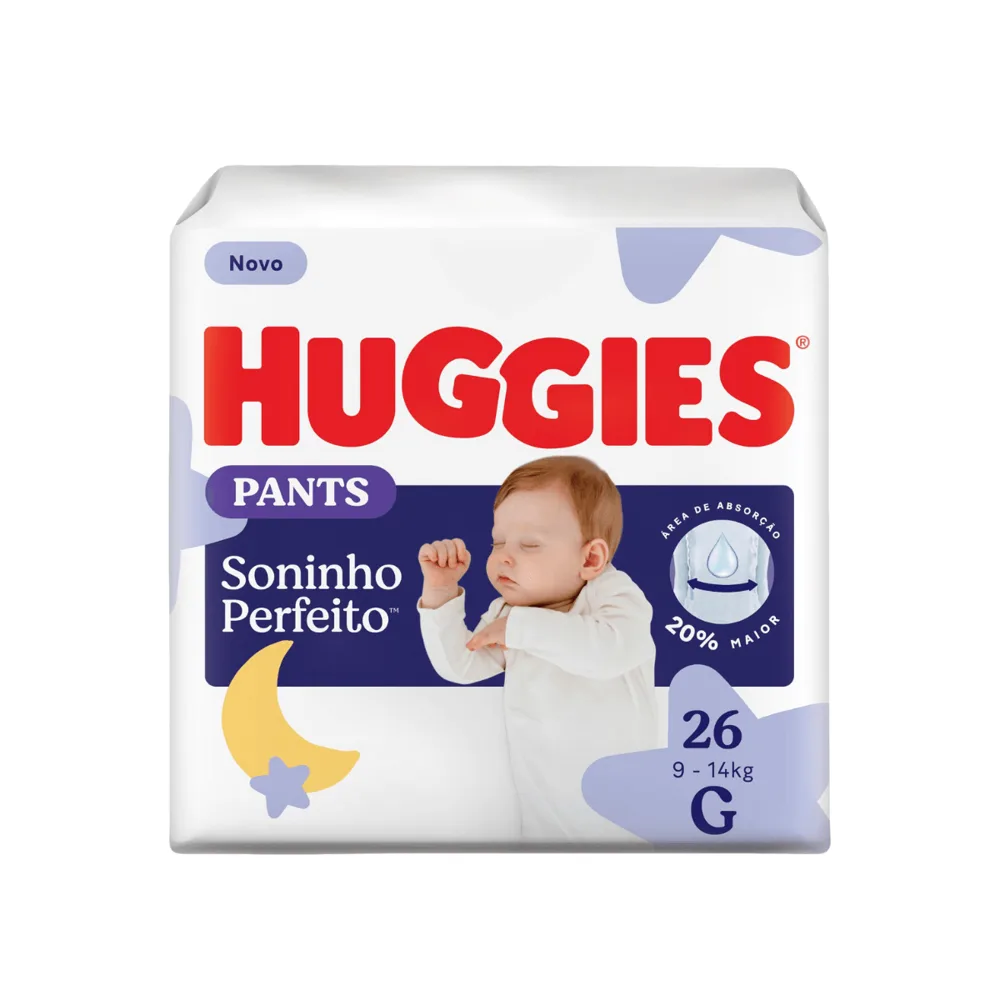 Fralda Descartável Infantil Pants Huggies Soninho Perfeito G 26 Unidades
