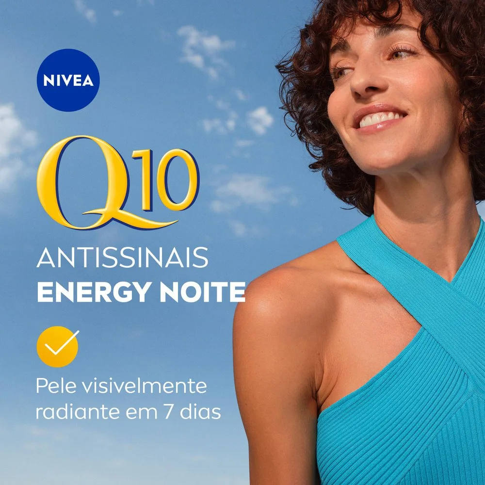Creme Facial Nivea Q10 Energy Antissinais Noturno Vitamina C e E 50g