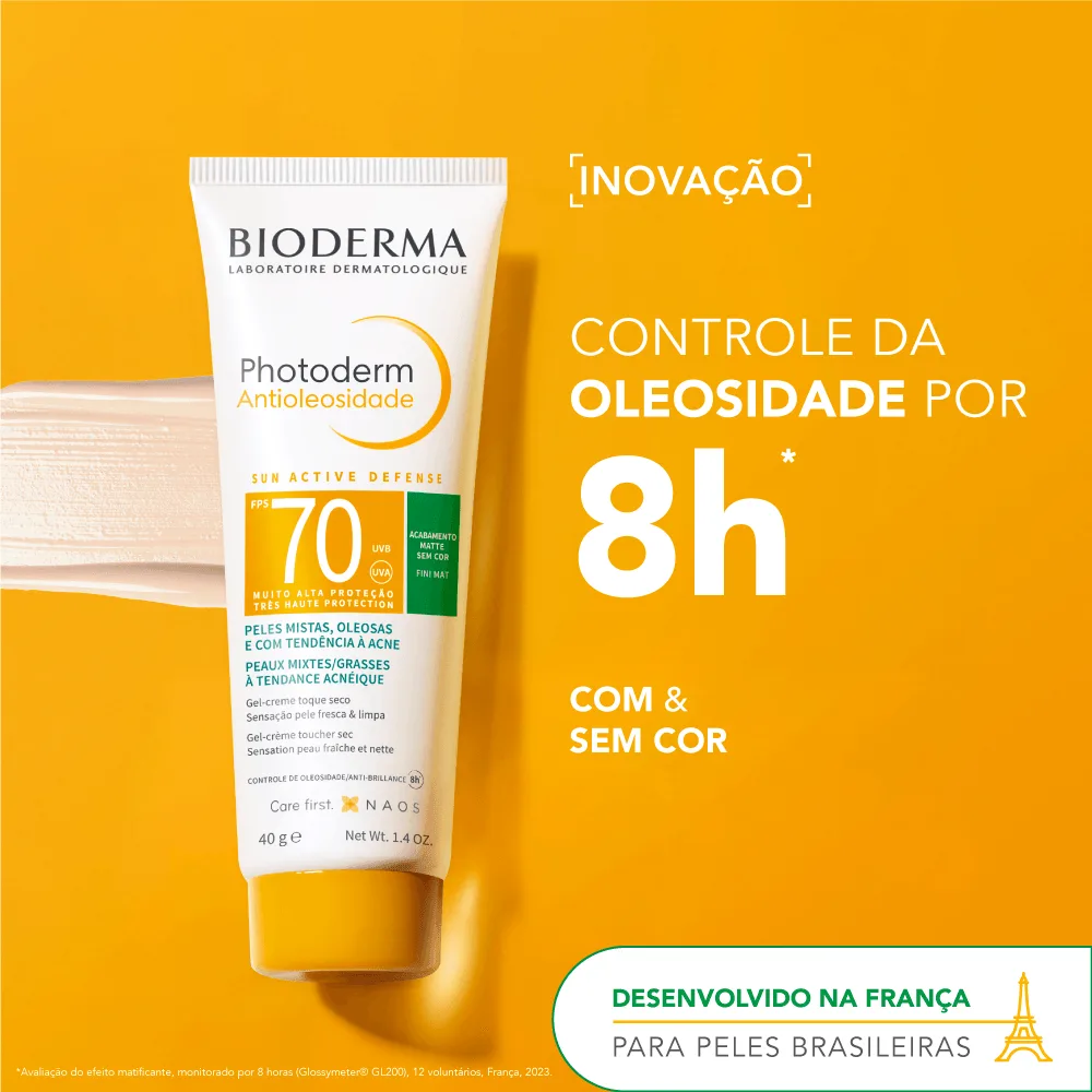 Protetor Solar Facial Bioderma Photoderm Antioleosidade FPS70 Cor 1.0 40g