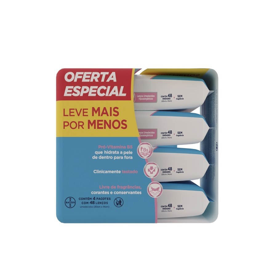 Bepantol Baby Lenços Umedecidos Hipoalergênico Com Pró Vitamina B5 - 192 Unidades Leve Mais E Pague Menos