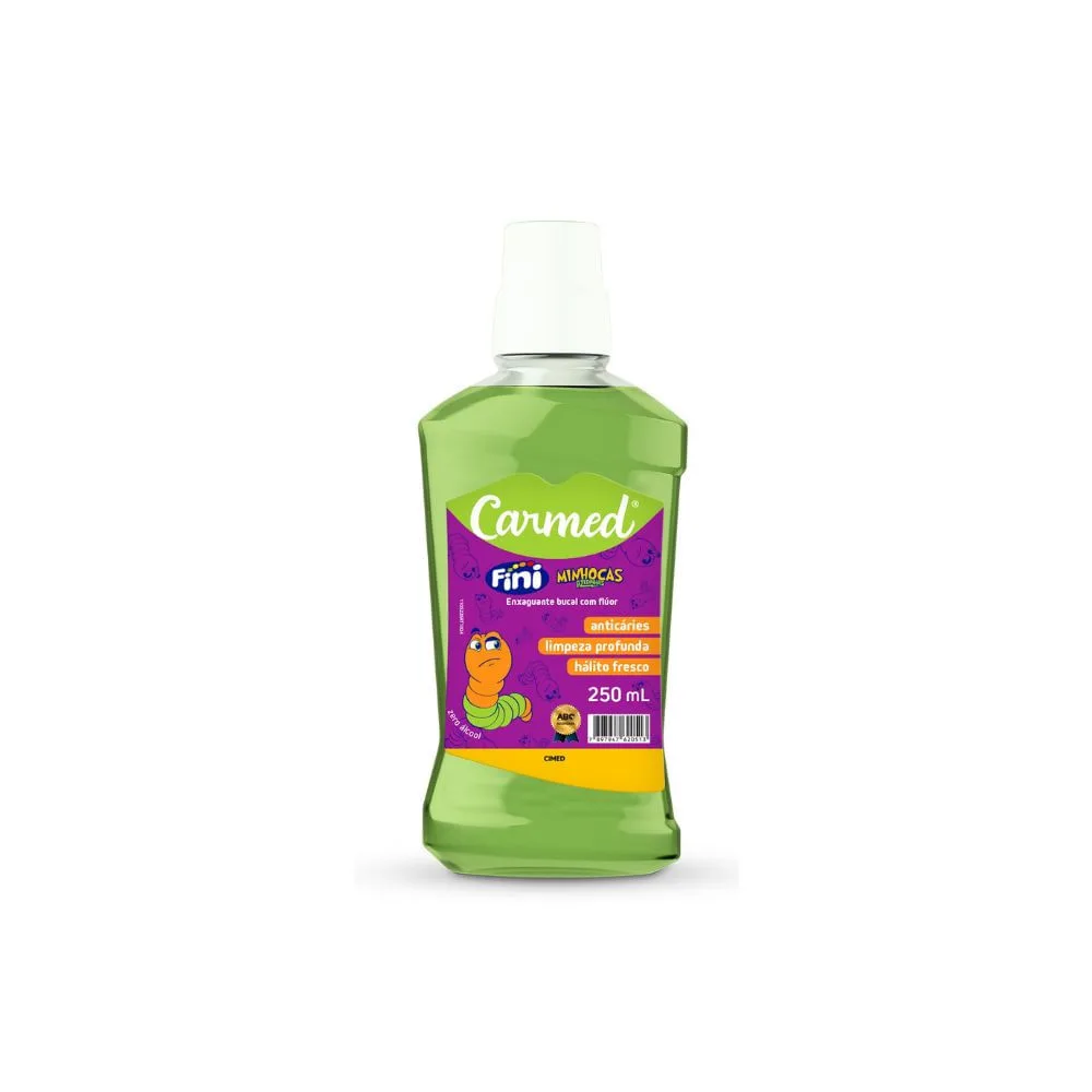 Enxaguante Bucal Carmed Fini Minhocas com Flúor Zero Álcool 250ml
