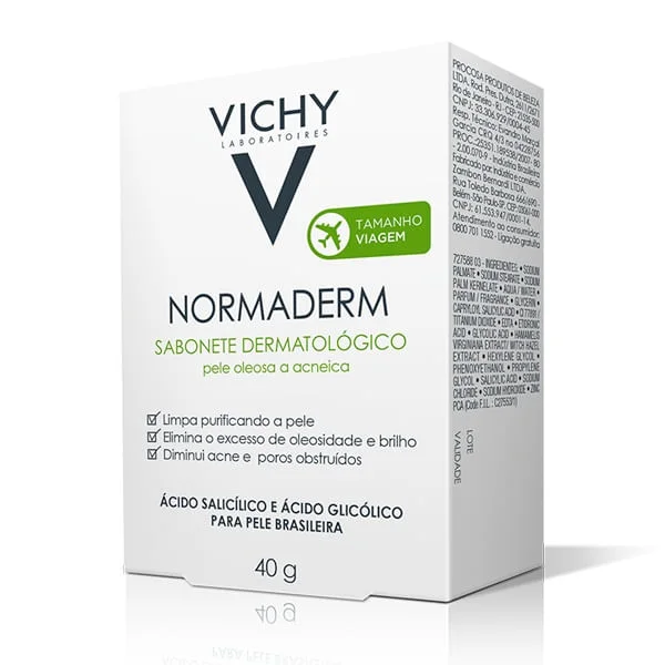 Sabonete em Barra Dermatológico Vichy Normaderm Pele Oleosa e Acneica 40g