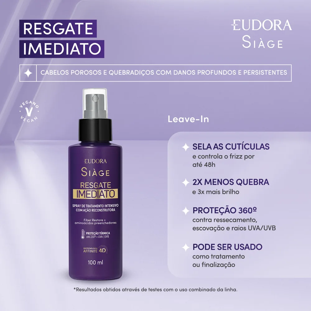Leave-in Eudora Siàge Resgate Imediato 100ml