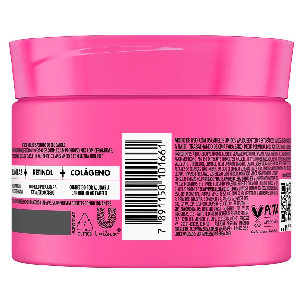Máscara Capilar Seda Brilho Ceramidas 300g