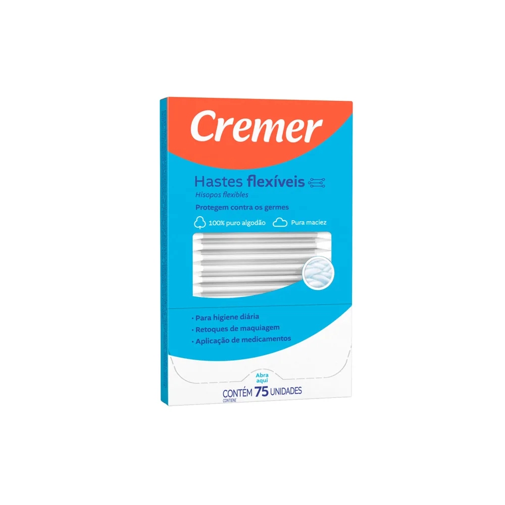 Hastes Flexíveis Cremer Tradicional 75 Unidades