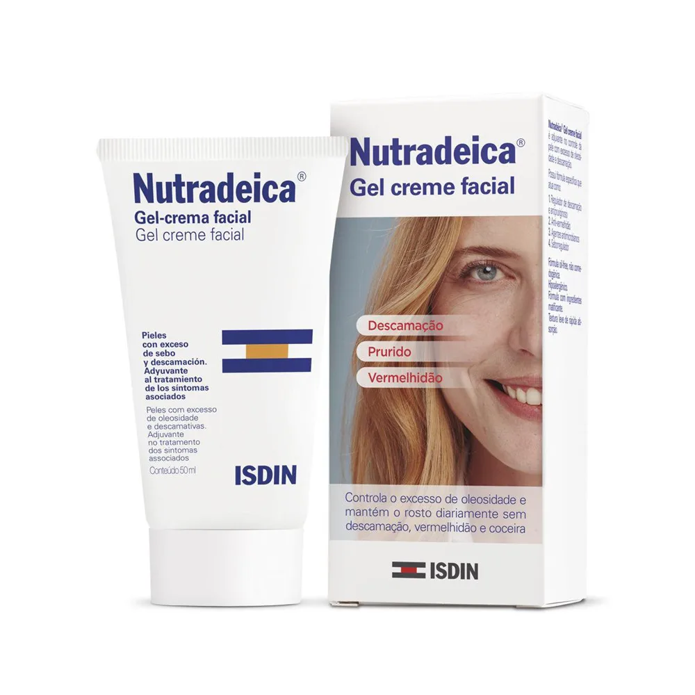 Gel Creme Facial Nutradeica Isdin para Pele Descamativa 50ml