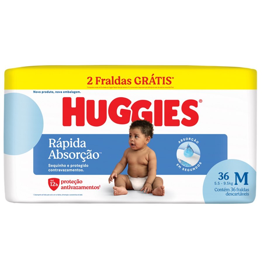 Fralda Huggies Tripla Proteção M - 36 Unidades