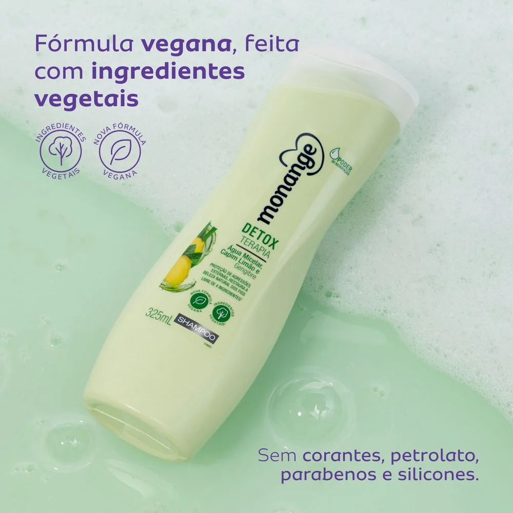 Shampoo Monange Detox Terapia Menta, Gengibre e Capim-limão 325ml