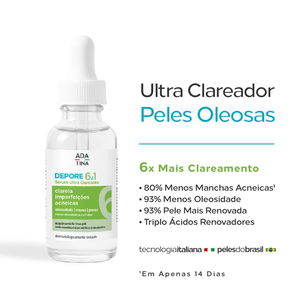 Sérum Depore 6 in 1 Ultra Clareante Ada Tina Pele Oleosa