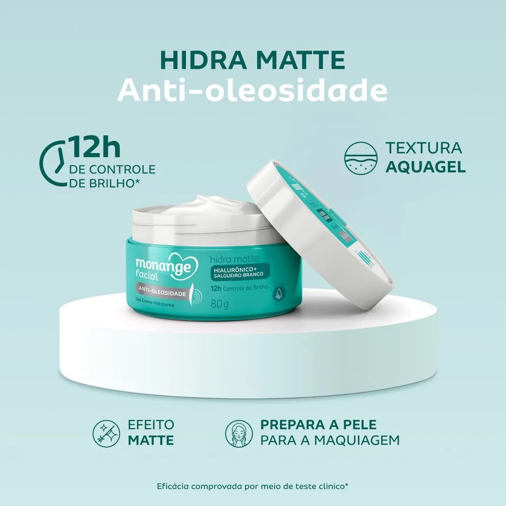 Gel Creme Hidratante Monange Facial Hidra Matte Anti-Oleosidade 80g