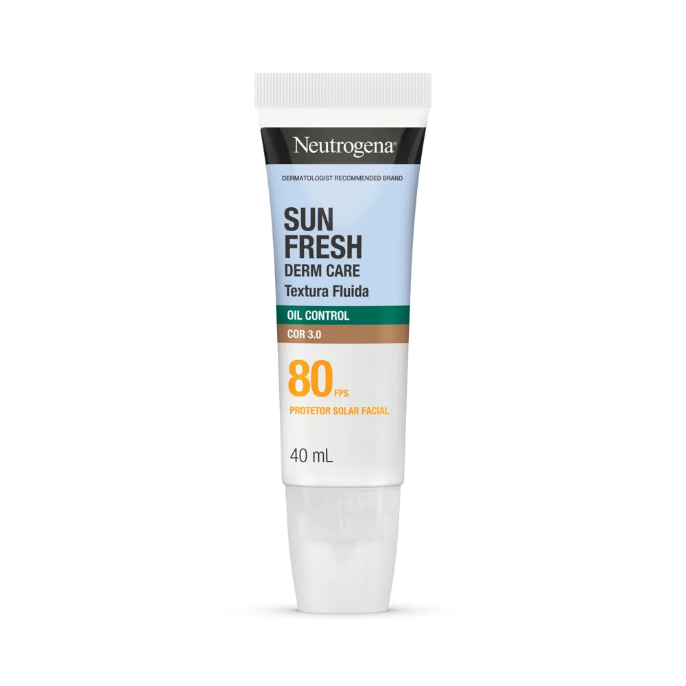 Protetor Solar Neutrogena Facial Toque Seco Com Cor 3.0 Fps80 Sun Fresh 40ml