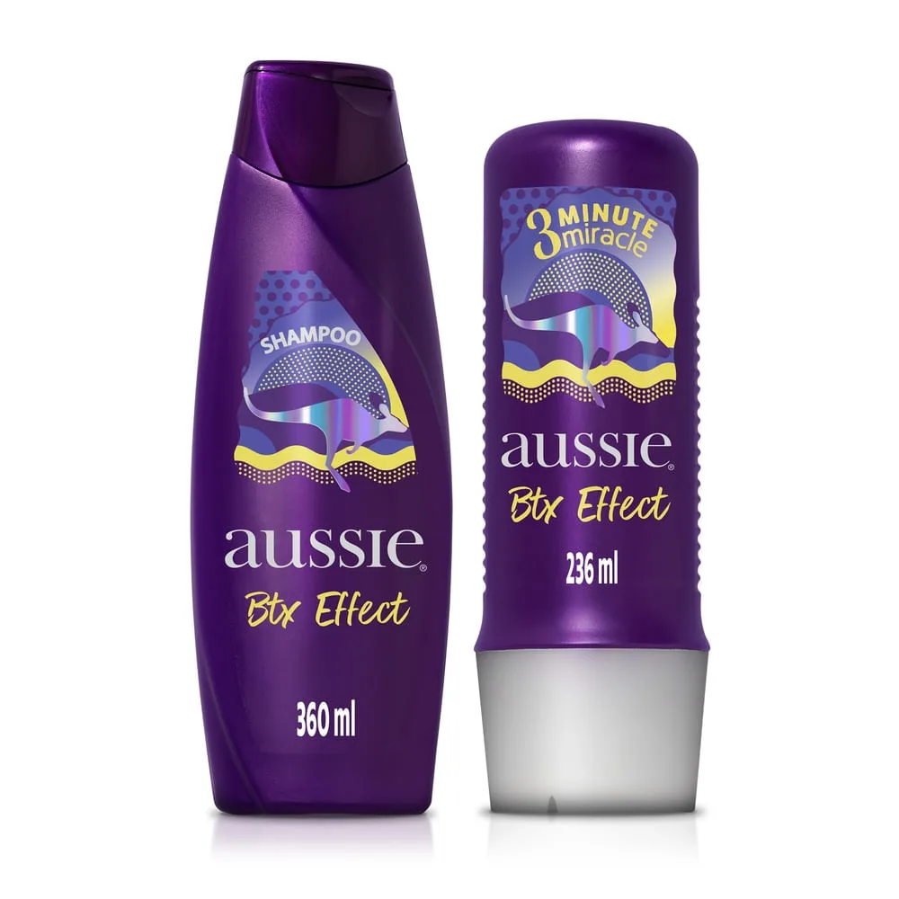 Kit Aussie Btx Effect Shampoo 360ml + Creme de Tratamento Capilar 3 Minutos Milagrosos 236ml