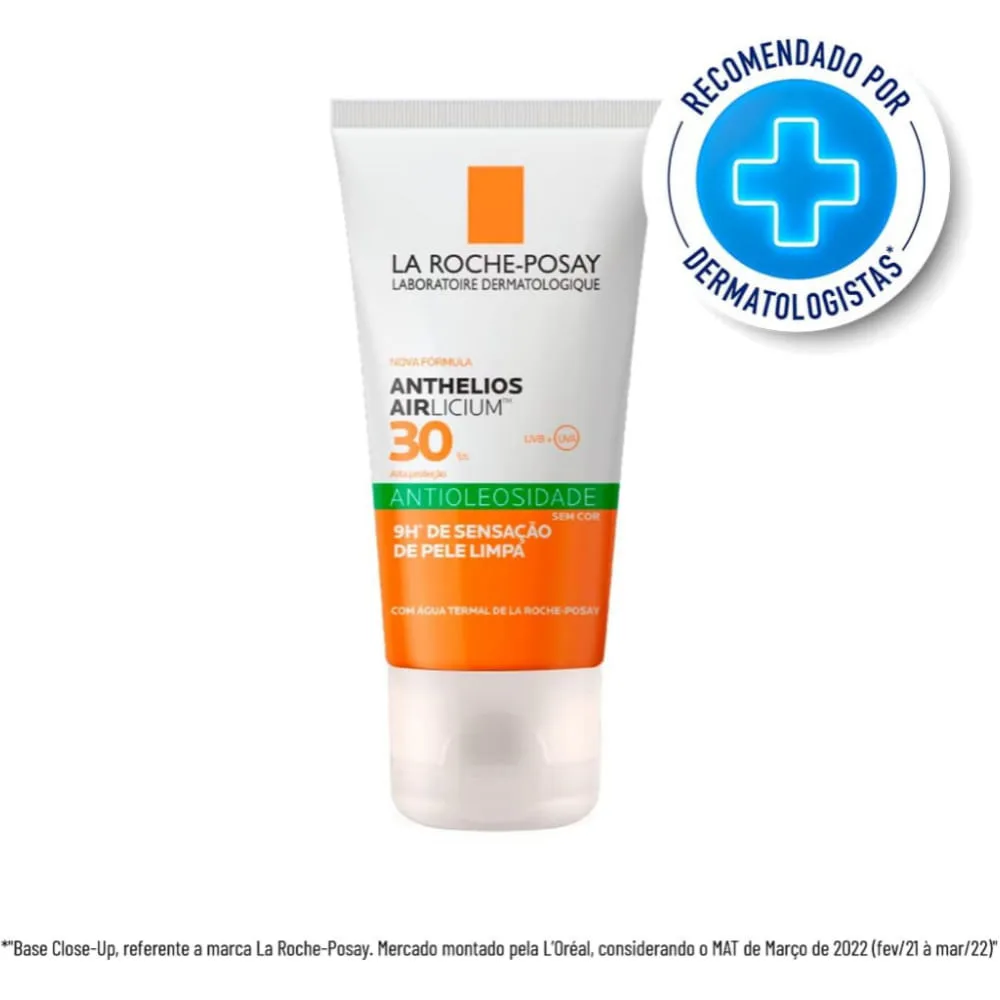 Protetor Solar Facial La Roche-Posay Anthelios Airlicium FPS30 Antioleosidade Sem Cor 50g