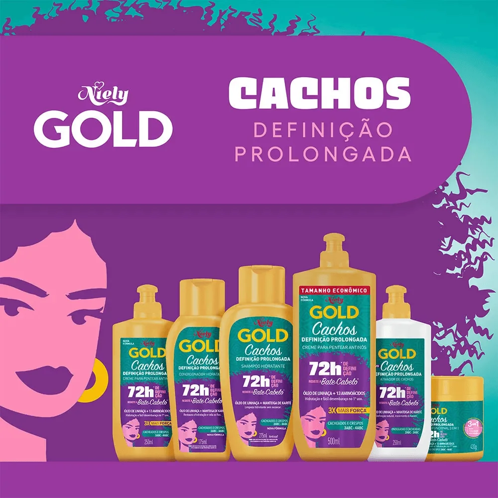Condicionador Niely Gold Cachos Definição Prolongada 72h 175ml