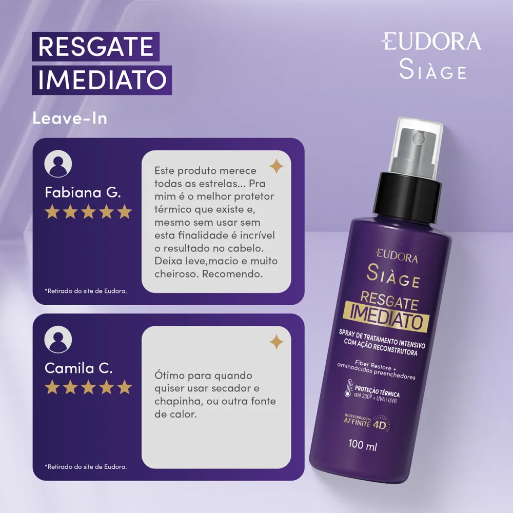 Leave-in Eudora Siàge Resgate Imediato 100ml