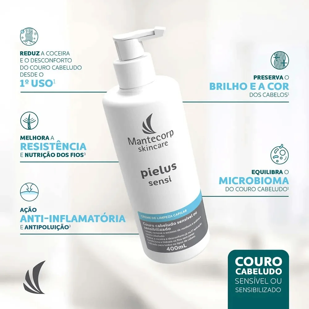 Creme de Limpeza Capilar Pielus Sensi Limpeza Suave 400ml