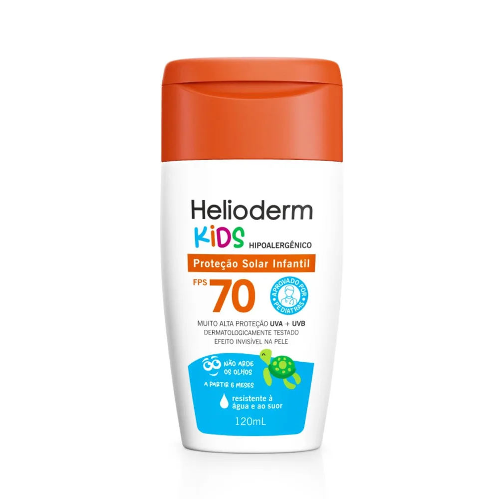 Protetor Solar Helioderm Suncare Kids FPS70 Resistente à Água 120ml