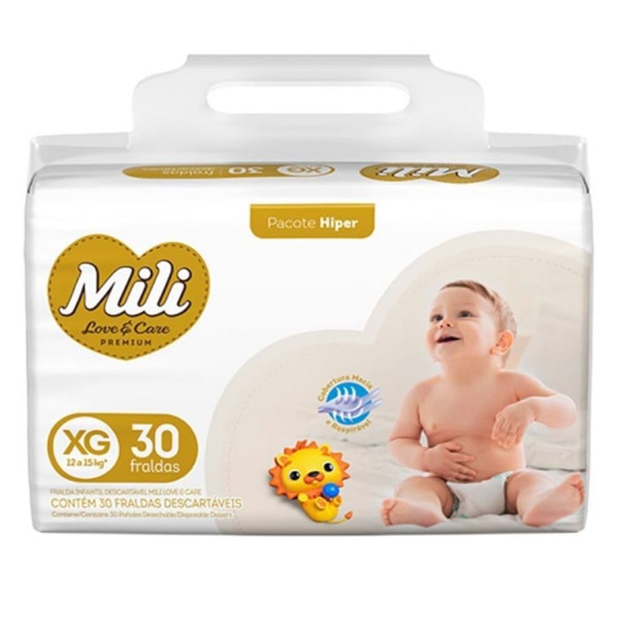Fralda Mili Love&Care Premium Hiper Xg - 30 Unidades