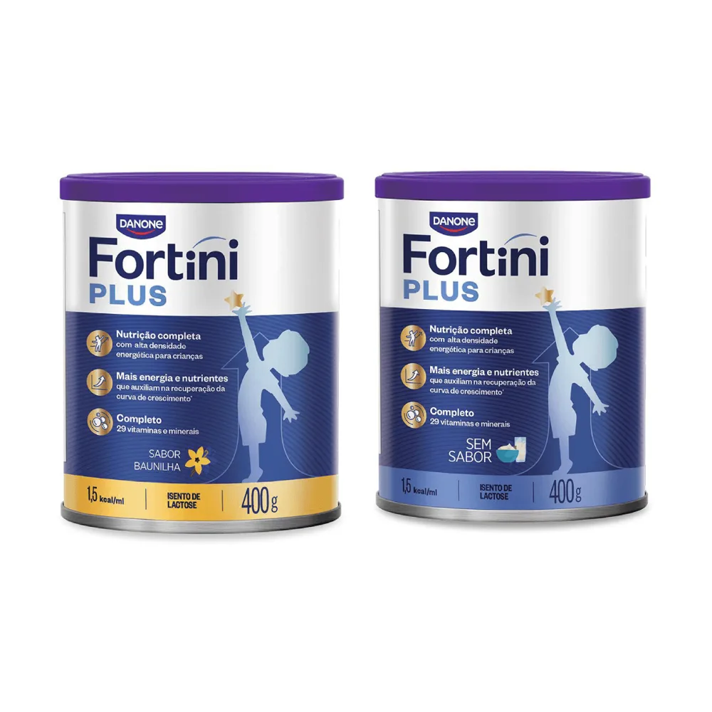 Kit Suplemento Infantil Fortini Plus Sem Sabor 400g + Fortini Plus Sabor Baunilha 400g