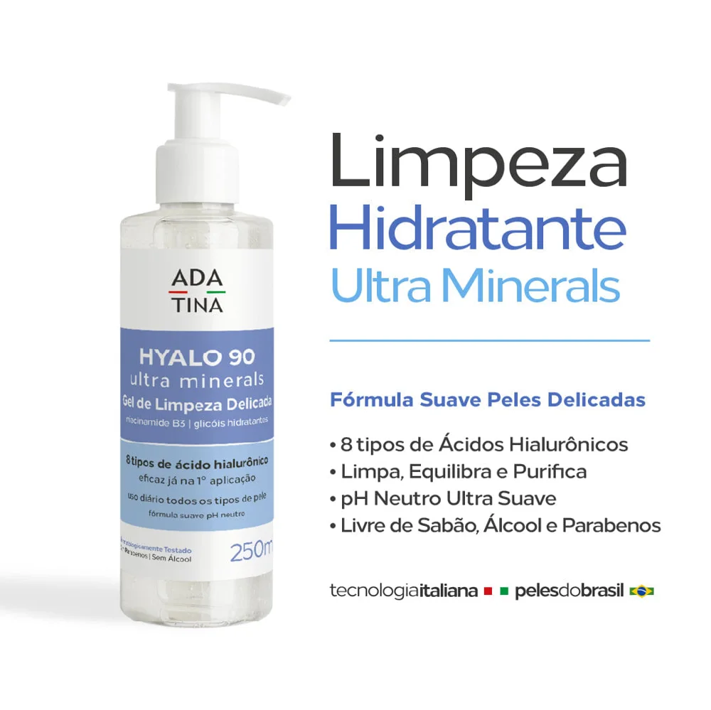 Gel de Limpeza Facial Hidratante Ada Tina Hyalo 90 250ml