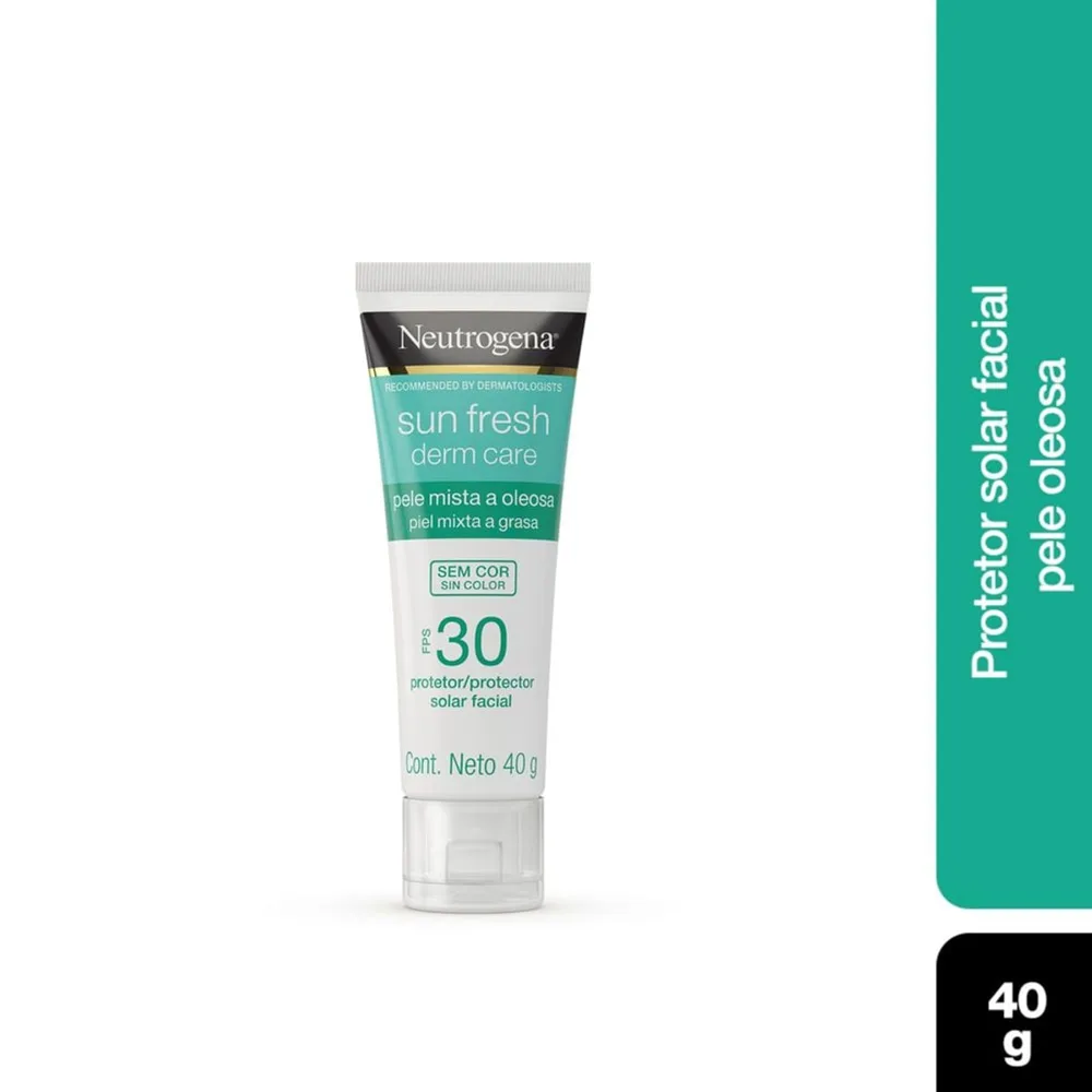 Protetor Solar Facial Neutrogena Sun Fresh Derm Care FPS30 Pele Mista a Oleosa Sem Cor 40g