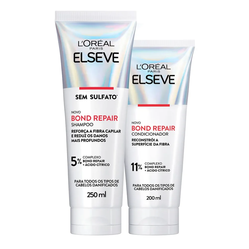 Kit Elseve Shampoo Bond Repair Complexo 250ml + Condicionador Complexo 200ml