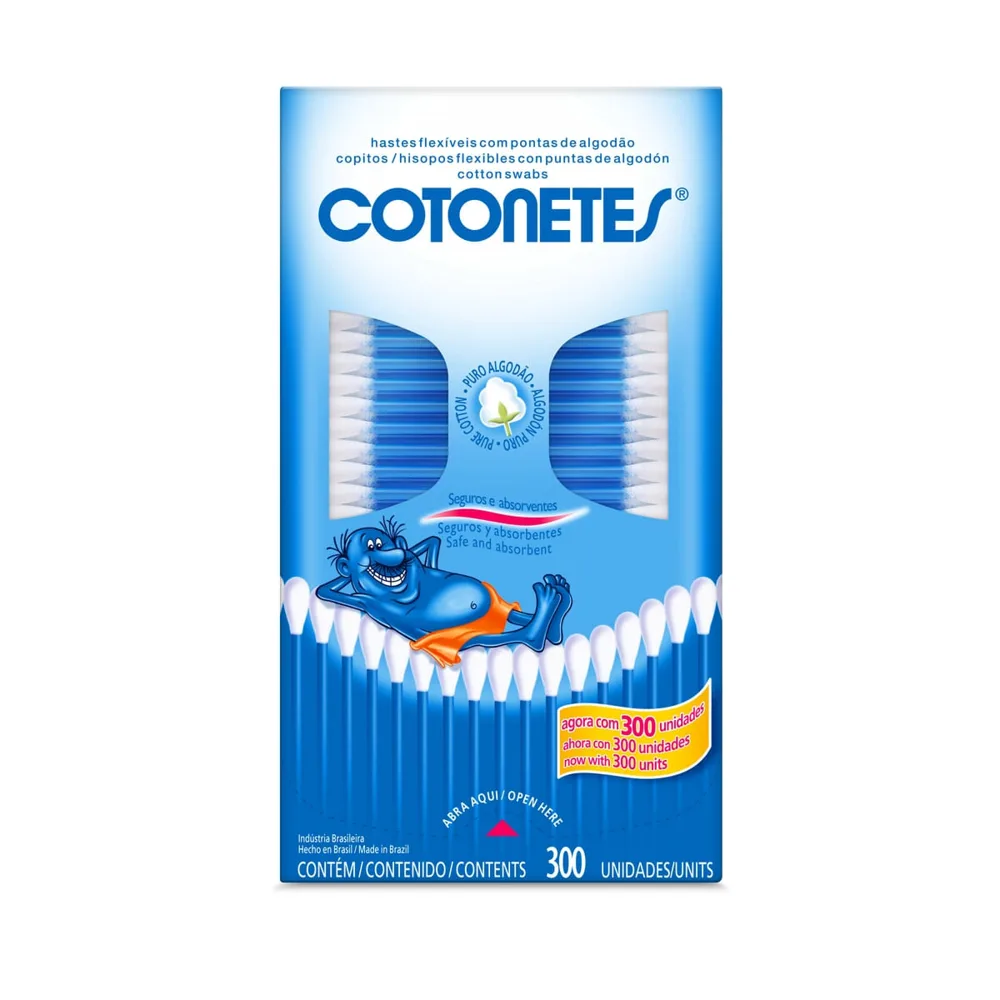 Hastes Flexíveis Cotonetes Johnson & Johnson 300 Unidades