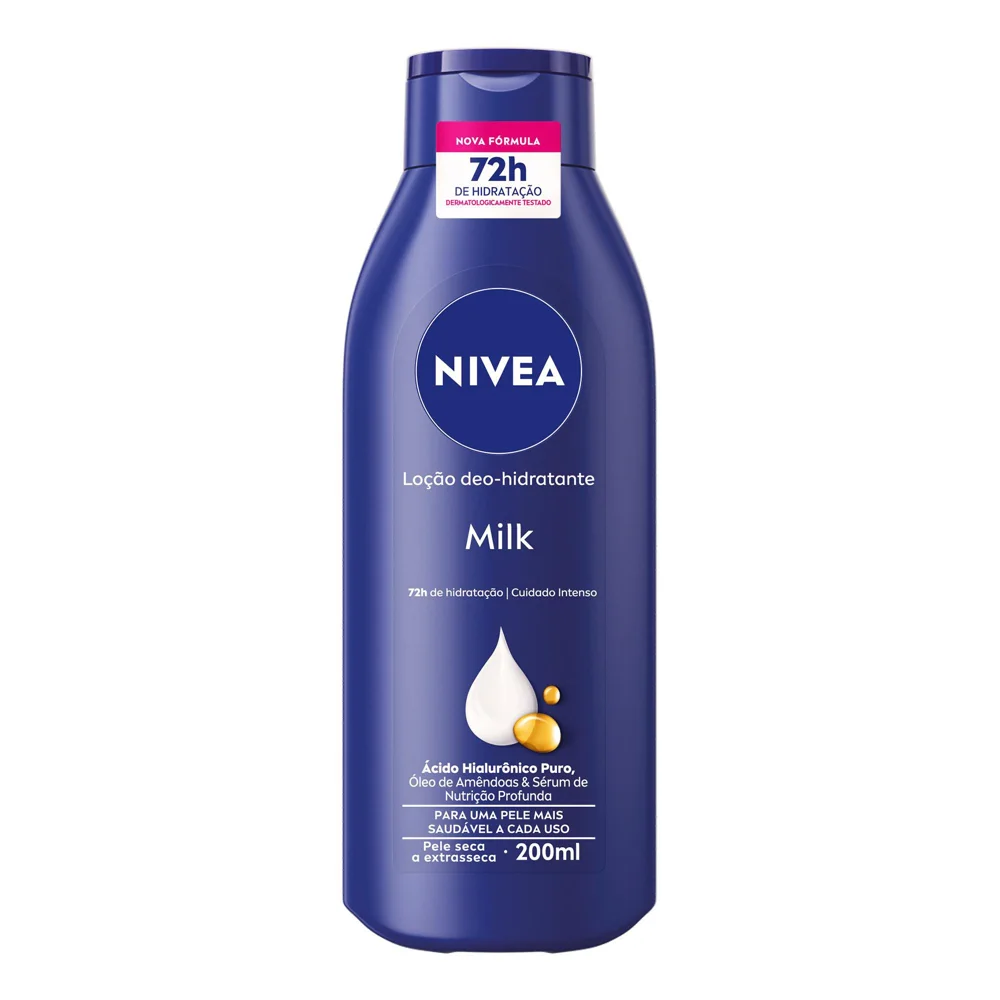 Loção Corporal Nivea Milk Hidratação Profunda Pele Seca a Extrasseca 200ml
