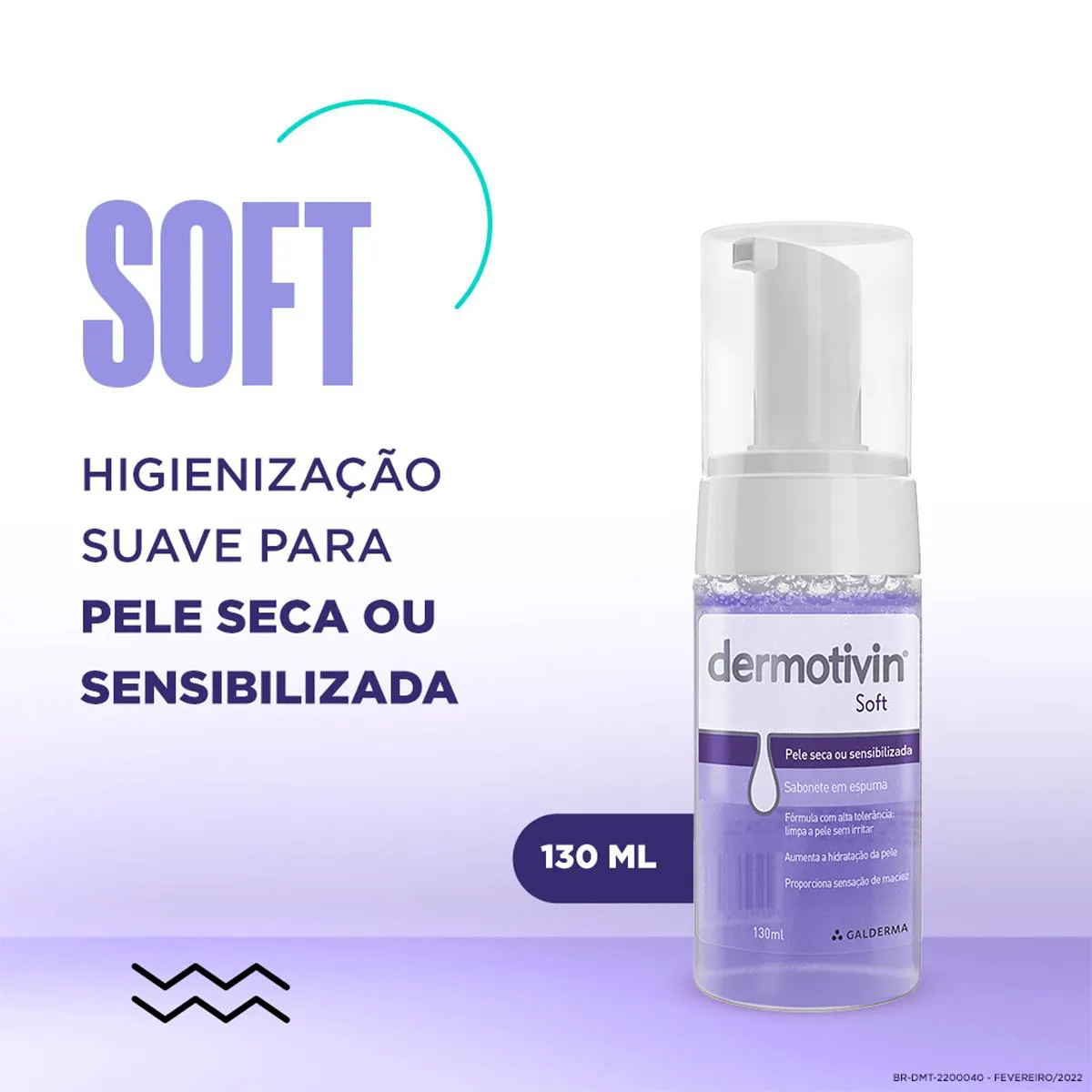 Dermotivin Soft Higienizador Facial Peles Normais a Secas 130ml