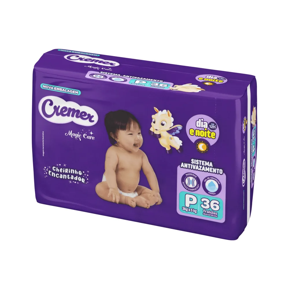 Fralda Cremer Magic Care Dia e Noite P 36 Unidades