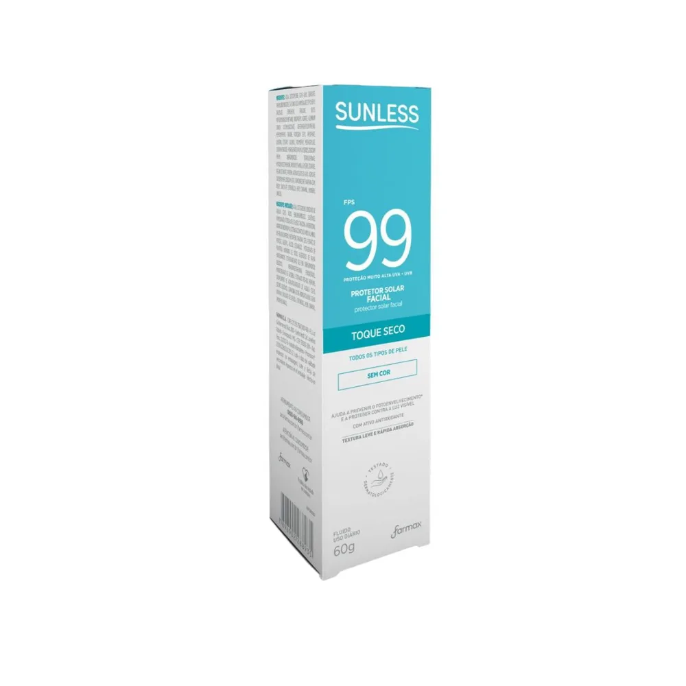 Protetor Solar Facial Sunless Toque Seco Sem Cor 99fps 60g
