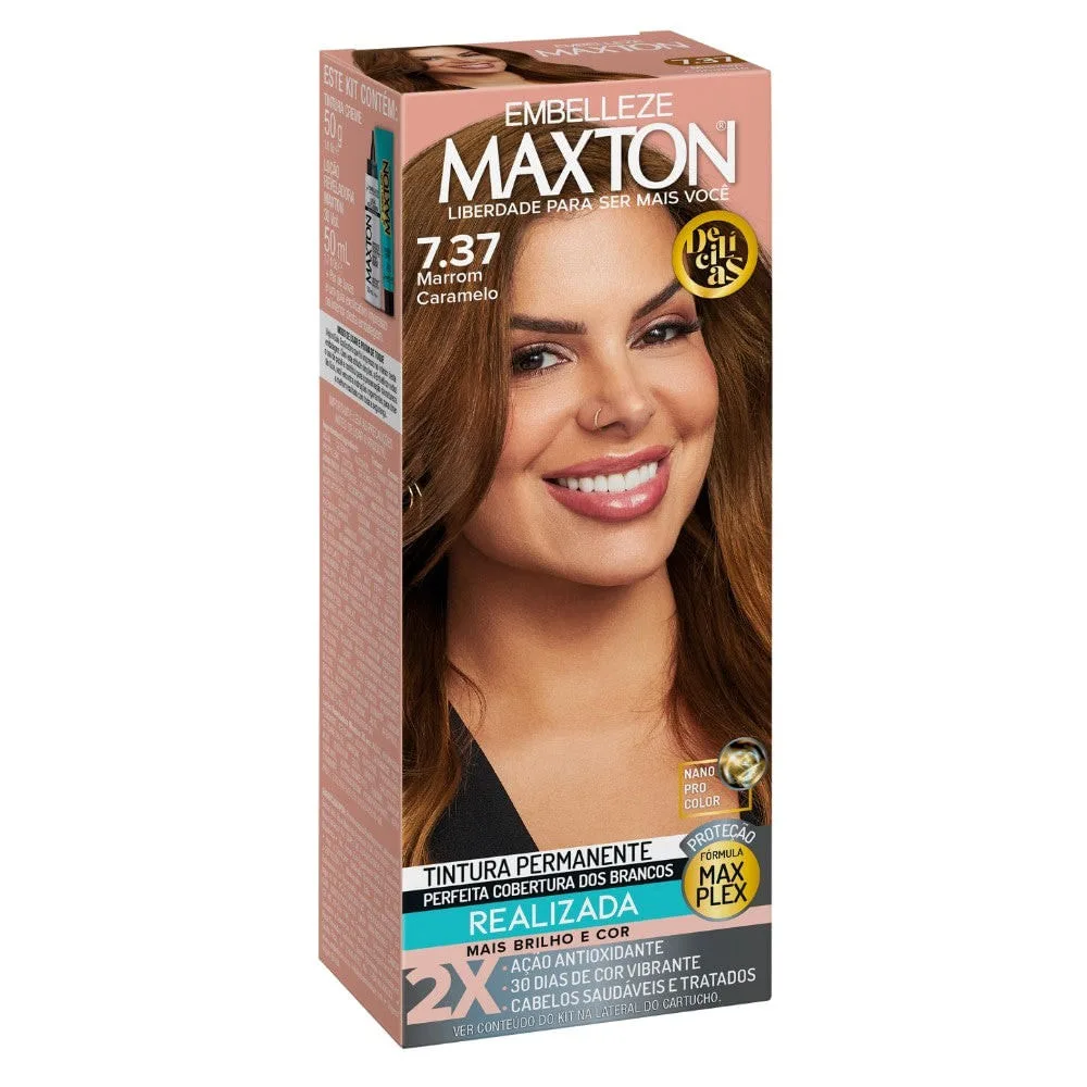 Tinta de Cabelo Maxton Delícias Marrom Caramelo 7.37