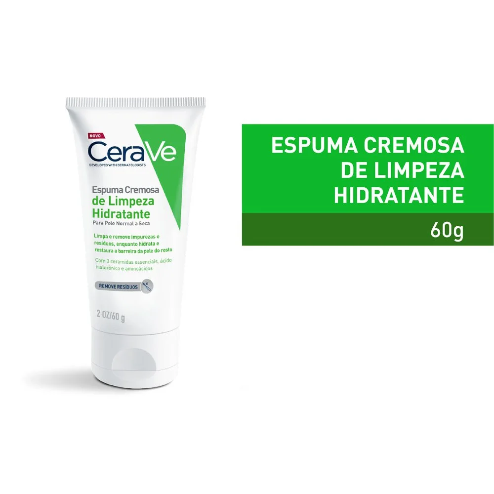 Espuma de Limpeza Facial CeraVe Hidratante Pele Normal a Seca 60g