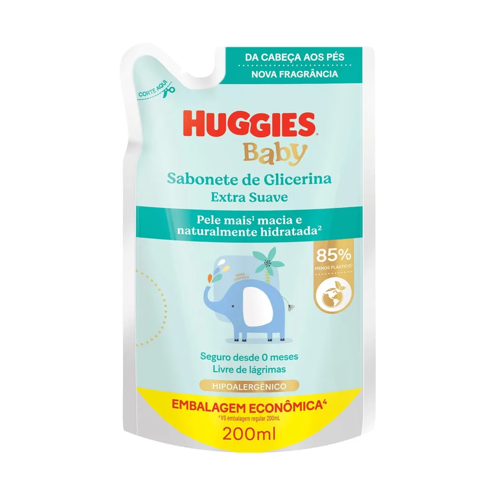 Sabonete Líquido Infantil Huggies Extra Suave Refil 200ml