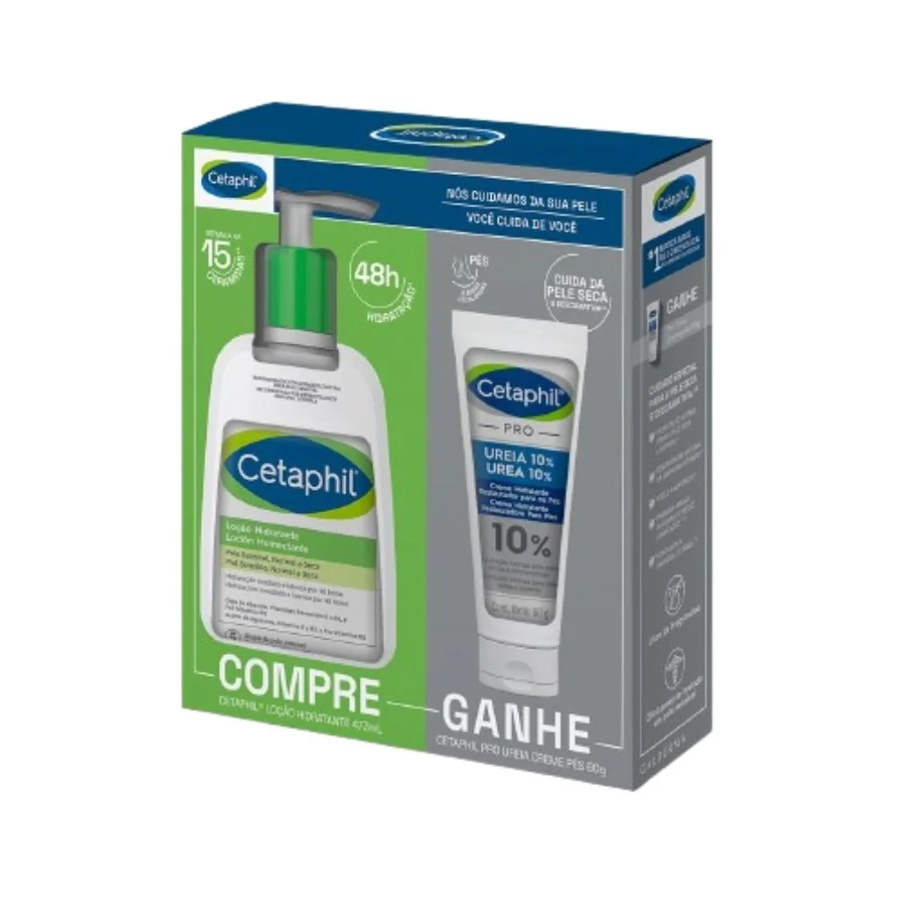 Kit Loção Hidratante Cetaphil 473ml 1 Unidade + Creme Restaurador para os Pés Cetaphil Pro Ureia 10% 60g 1 Unidade