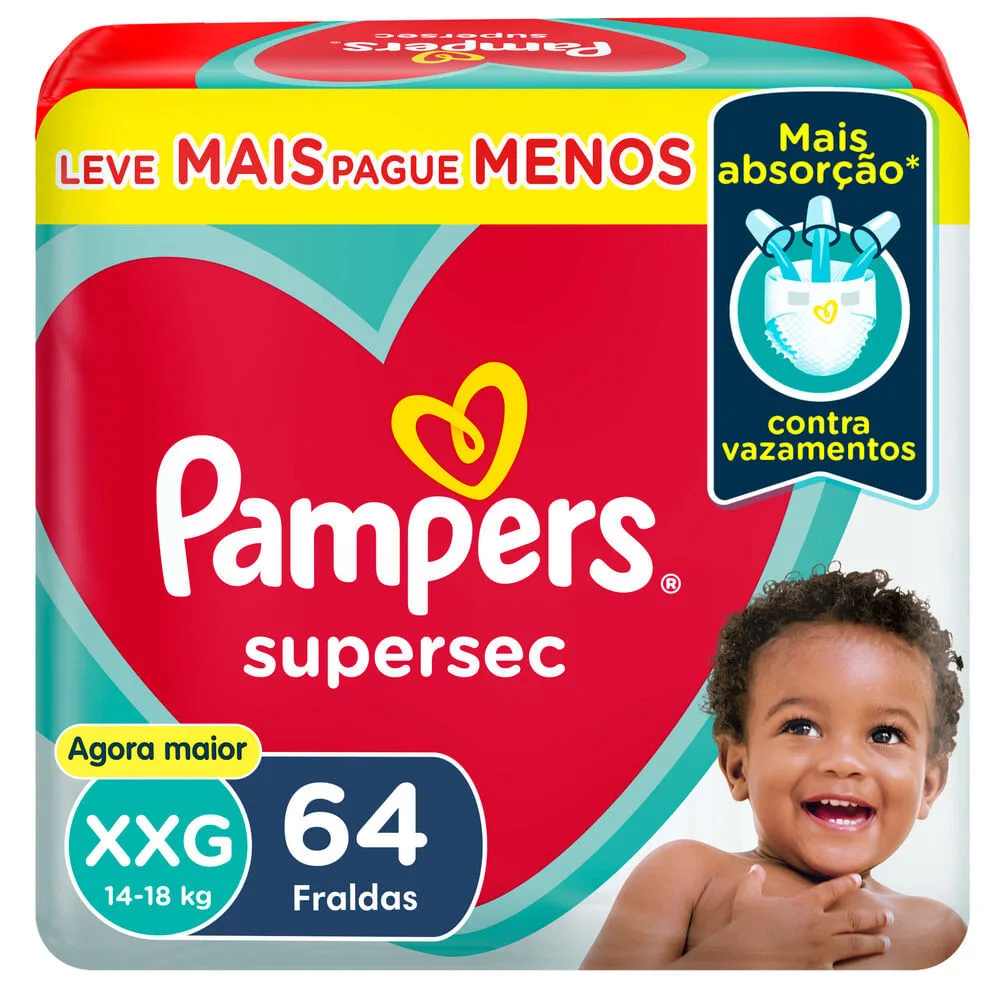 Fralda Pampers Supersec XXG 64 Unidades