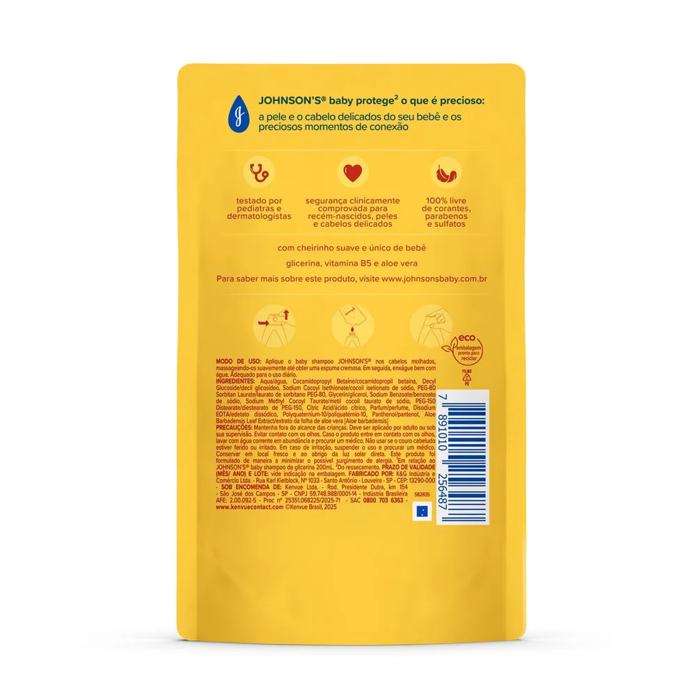 Shampoo Infantil Johnson's Baby Chega de Lágrimas Glicerina 180ml
