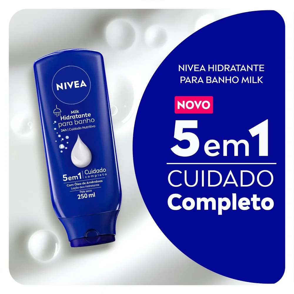 Loção Hidratante para Banho Nivea Milk Pele Seca 250ml