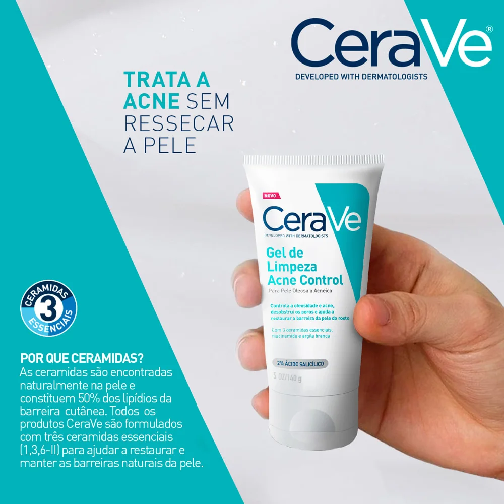 Gel de Limpeza Facial CeraVe Acne Control 340g
