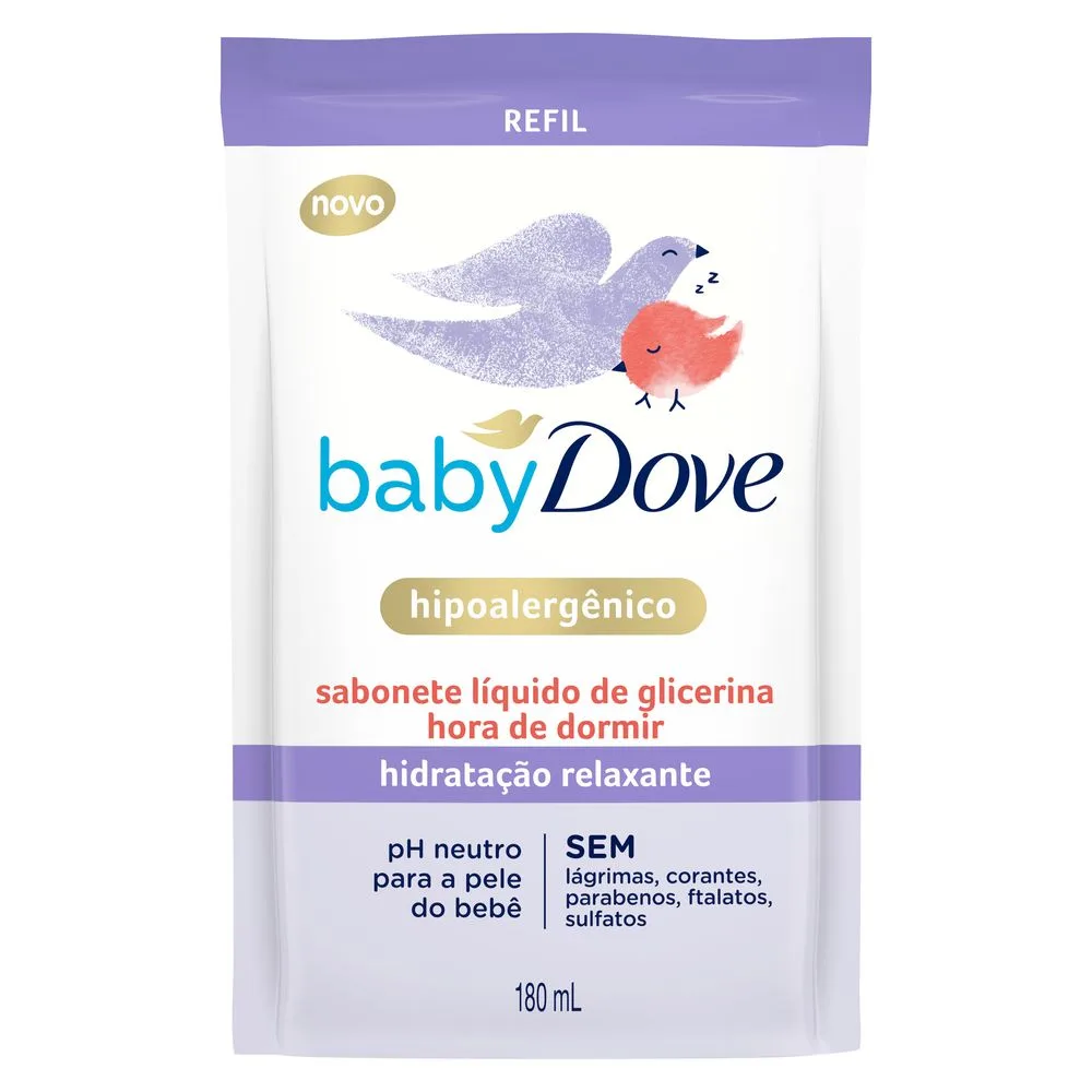 Sabonete Líquido Infantil Baby Dove Hidratação Relaxante Hora de Dormir Refil 180ml