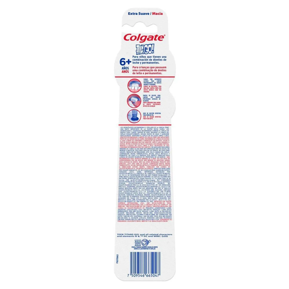 Escova Dental Infantil Colgate Smiles Titans Go! Extra Macia +6 anos 1 Unidade