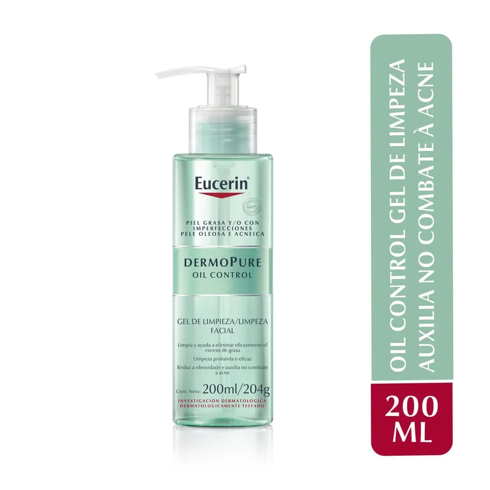 Gel de Limpeza Facial Eucerin Dermopure Oil Control Pele Oleosa e Acneica 200ml