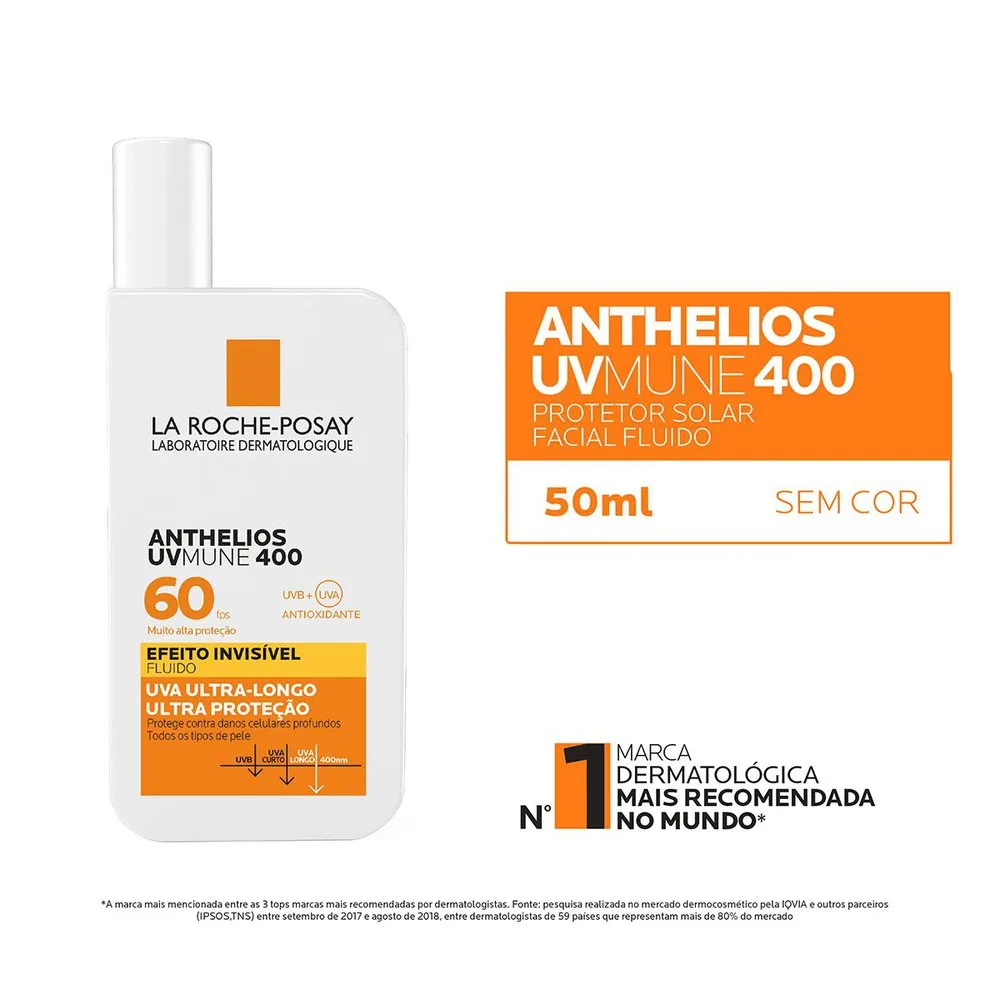 Protetor Solar Facial La Roche-Posay Anthelios UVmune 400 FPS60 Fluído50ml