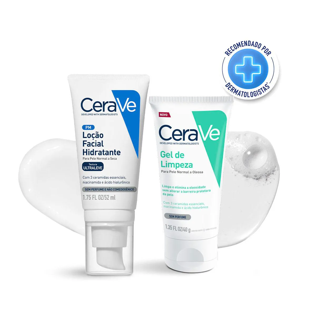 Kit CeraVe Loção Facial Hidratante 52ml + Gel de Limpeza 40g