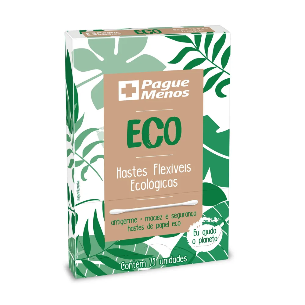Hastes Flexível Pague Menos De Papel Ecológico 75 Unidades