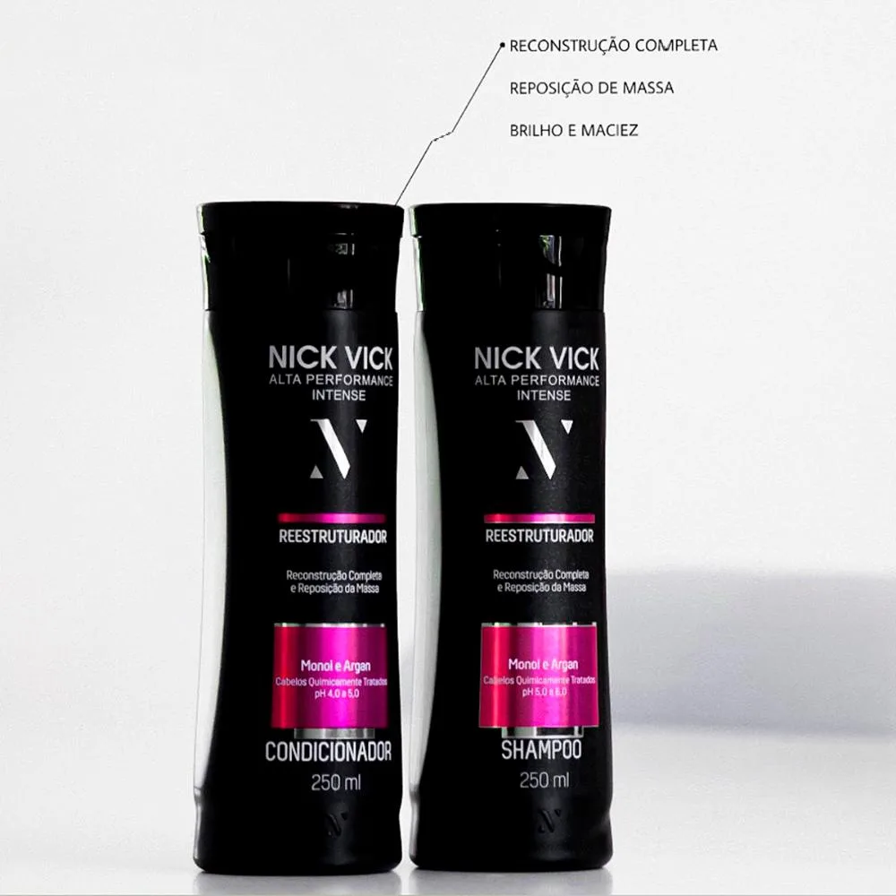 Kit Nick Vick Reestruturador - Shampoo - Condicionador - Spray