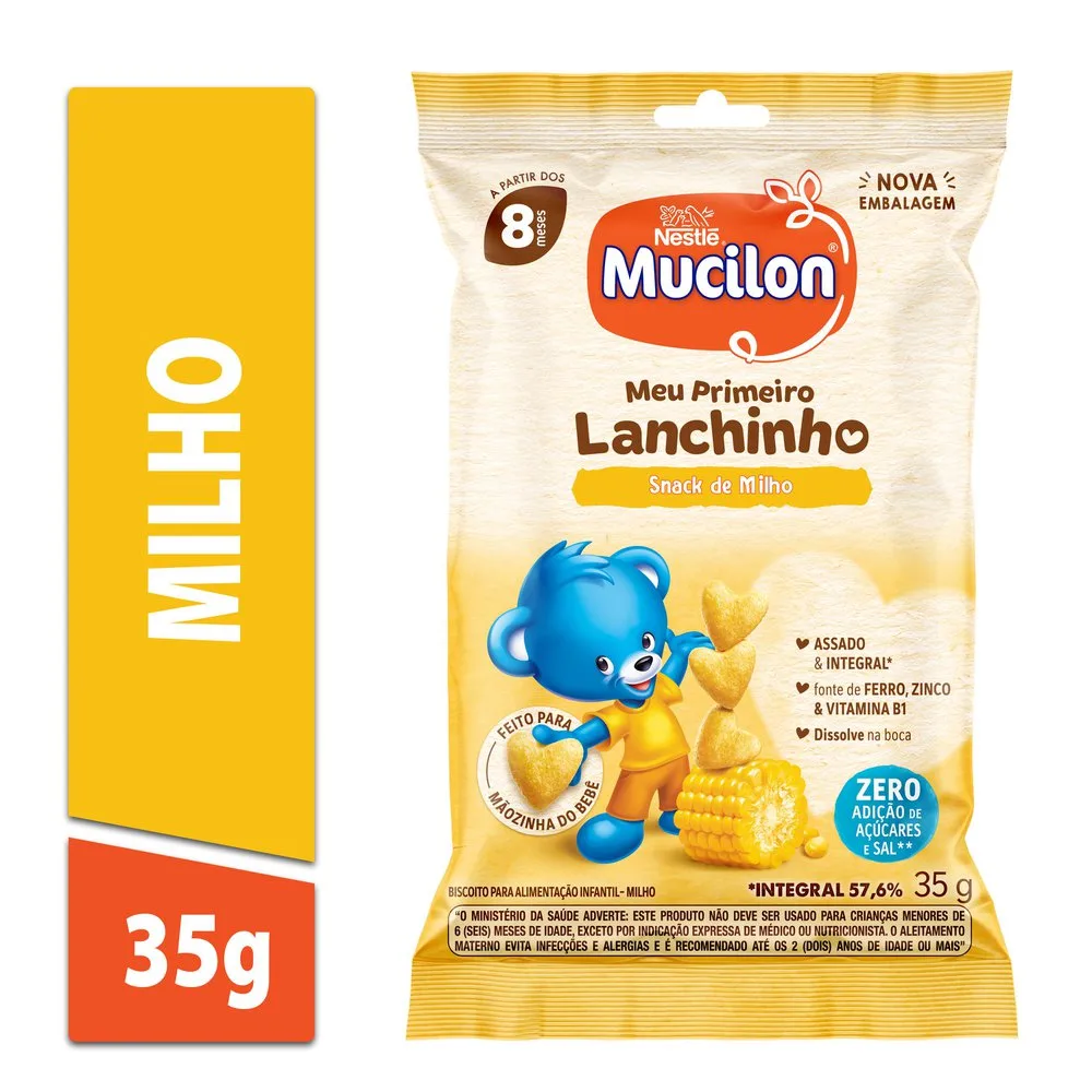 Snack Infantil Mucilon Meu Primeiro Lanchinho Sabor Milho 35g