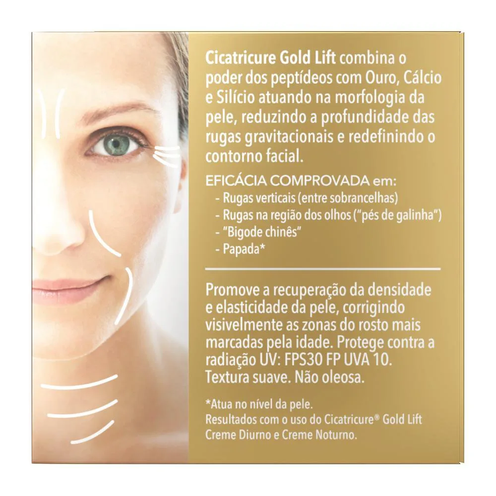Creme Facial Cicatricure Gold Lift Diurno FPS 30 50g