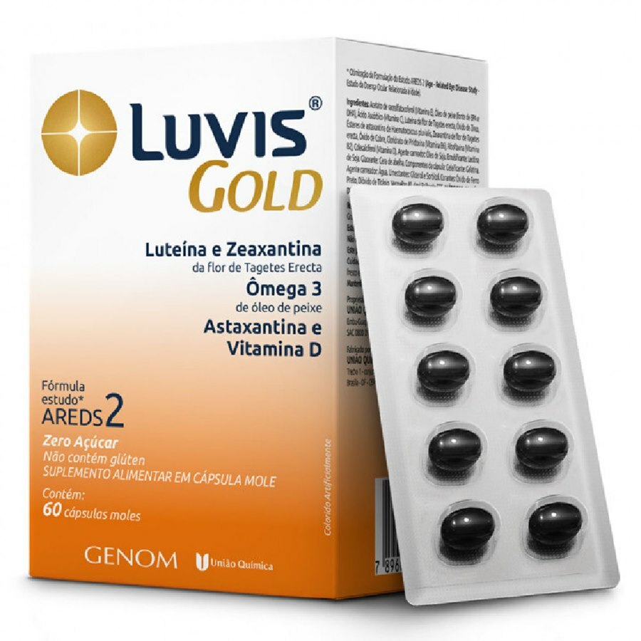 Luvis Gold Luteína + Zeaxantina + Ômega 3 — 60 Cápsulas Moles