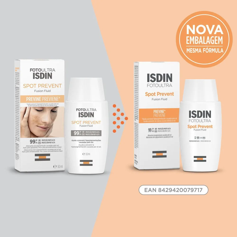 Protetor Solar Facial ISDIN Spot Prevent FPS99 Fusion Fluid 50ml